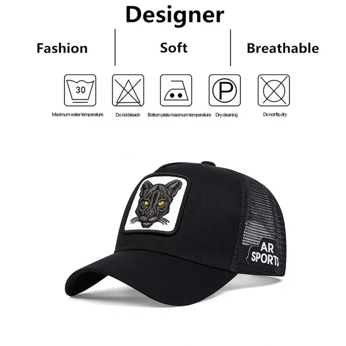 Adjustable Cat Embroidery Baseball Cap / Hat For Outdoor Sun Protection
