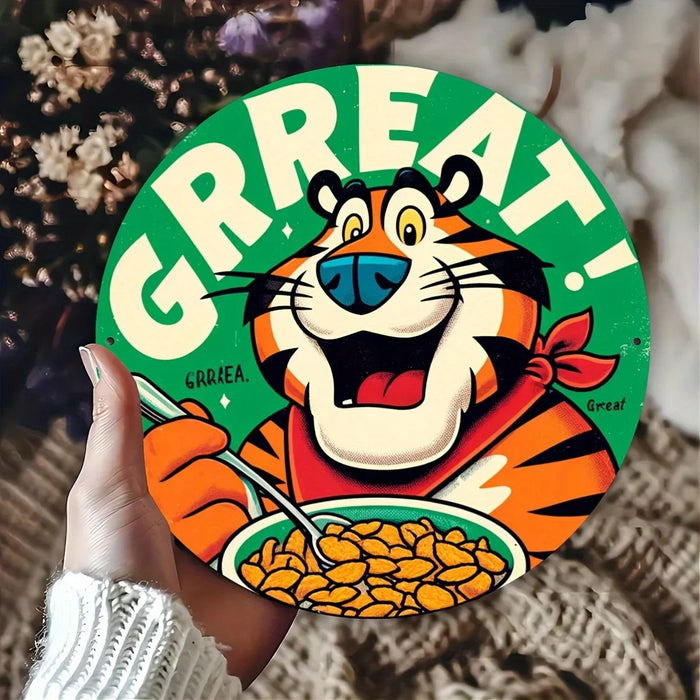 Retro Tiger Aluminum Wall Art Fun Kitchen Decor