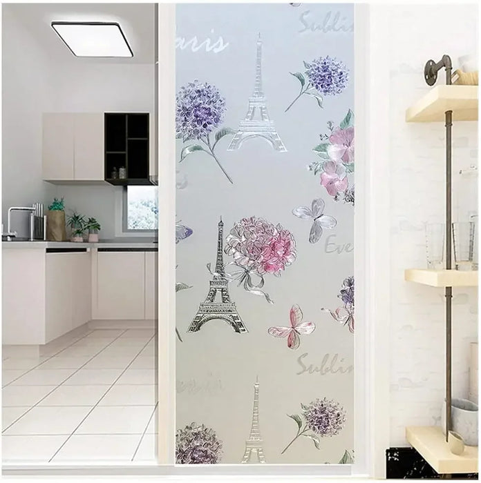 3D Sunscreen Blackout Film For Balcony & Bathroom Privacy - Pastoral American Design