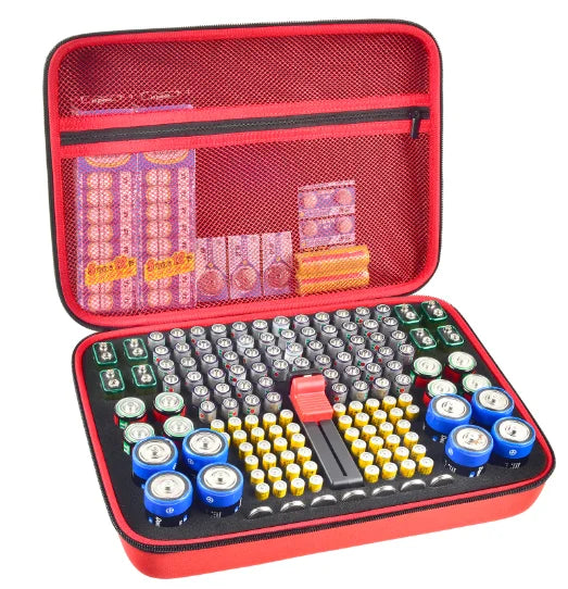 Battery Organizer Case Tester Storage Holder For Aa Aaa 9V C D Lithium