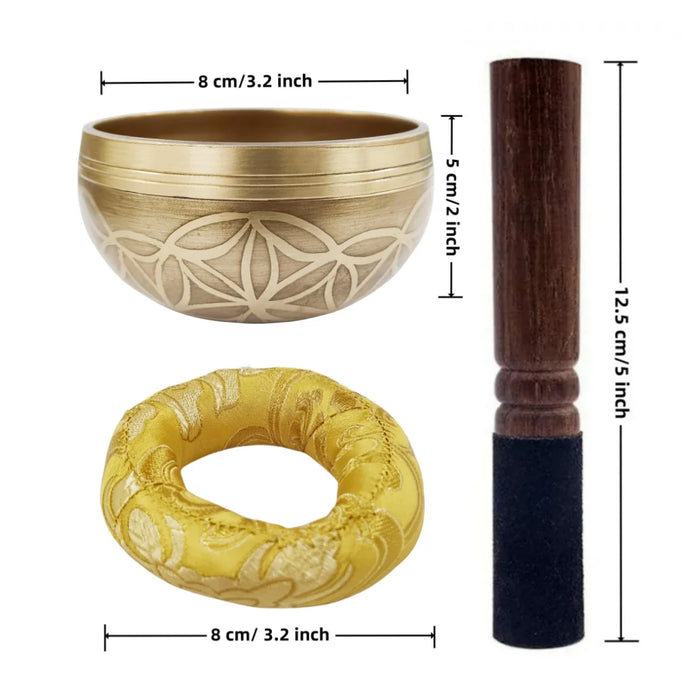 Flower Of Life Singing Bowl Set For Meditation And Stress Relief