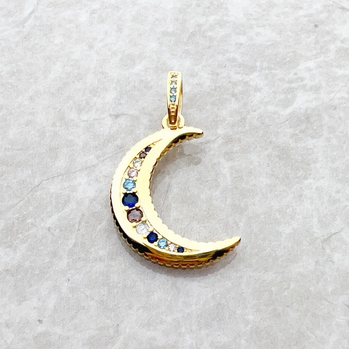 925 Sterling Silver Bohemian Moon Pendant Fashion Jewelry For Women