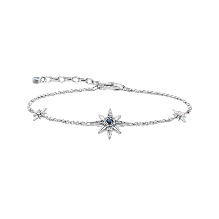 925 Sterling Silver Lucky Royalty Star Bracelet Link Chain Boho Jewelry For Women