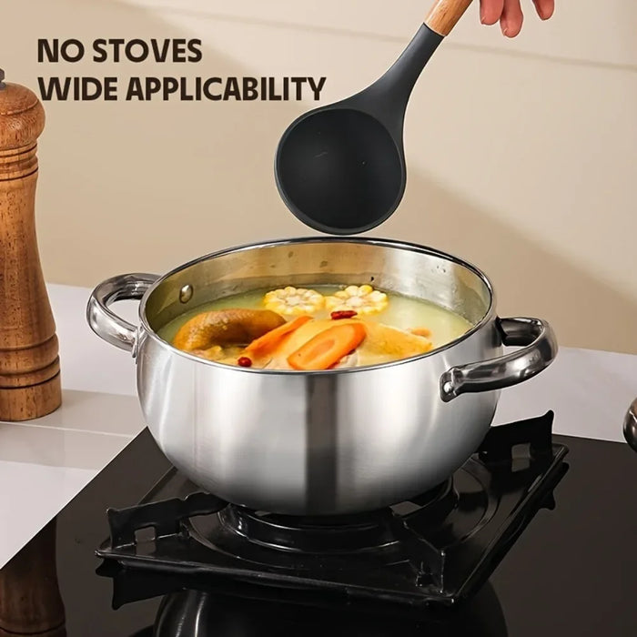 3 Piece Stainless Steel Cookware Set Induction Ready Thick Walls Dual Handles & Lids