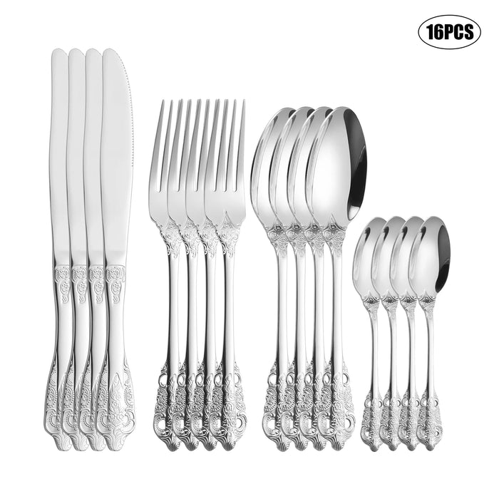 4 / 16 / 24 Piece Premium Stainless Steel Cutlery Set For Home Dining And Hospitality