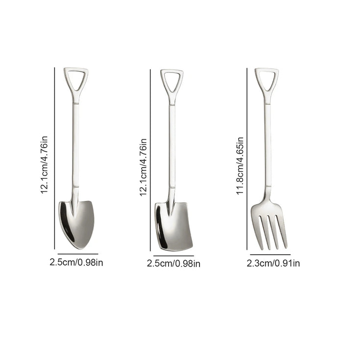9 Piece Stainless Steel Dessert Fork & Spoon Set