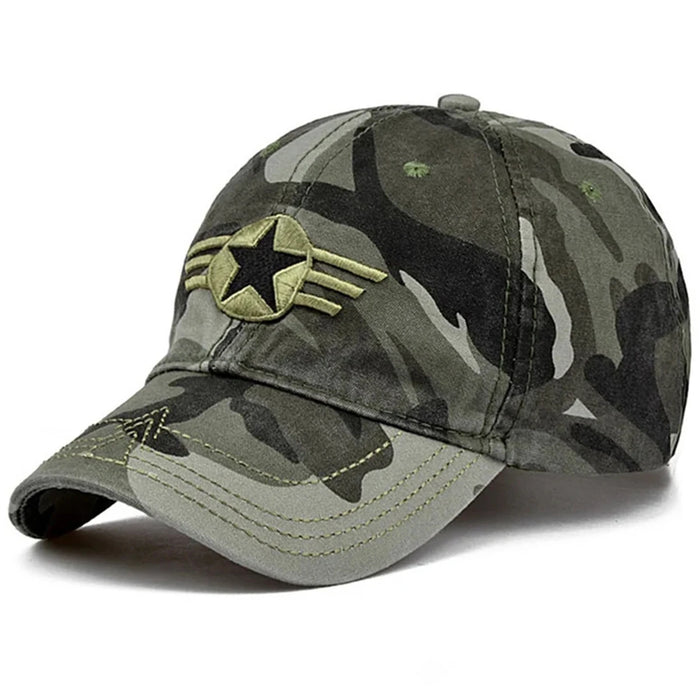 Embroidered Five Star Wings Baseball Cap Adjustable Sun Hat