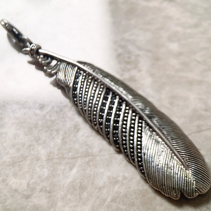 925 Sterling Silver Feather Pendant Winter Fashion Jewelry In Gift For Women & Men