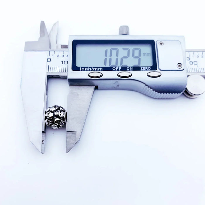 925 Sterling Silver Vintage Skull Bead Diy Charm