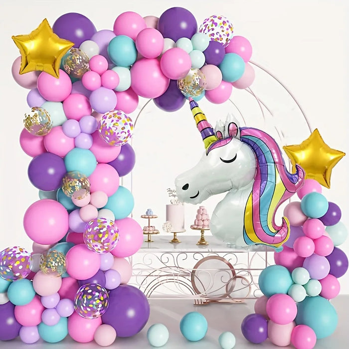 136Pcs Cartoon Balloon Wreath Arch Kit Wedding Birthday Party Anniversary Graduation Dress Holiday Celebration Decoration