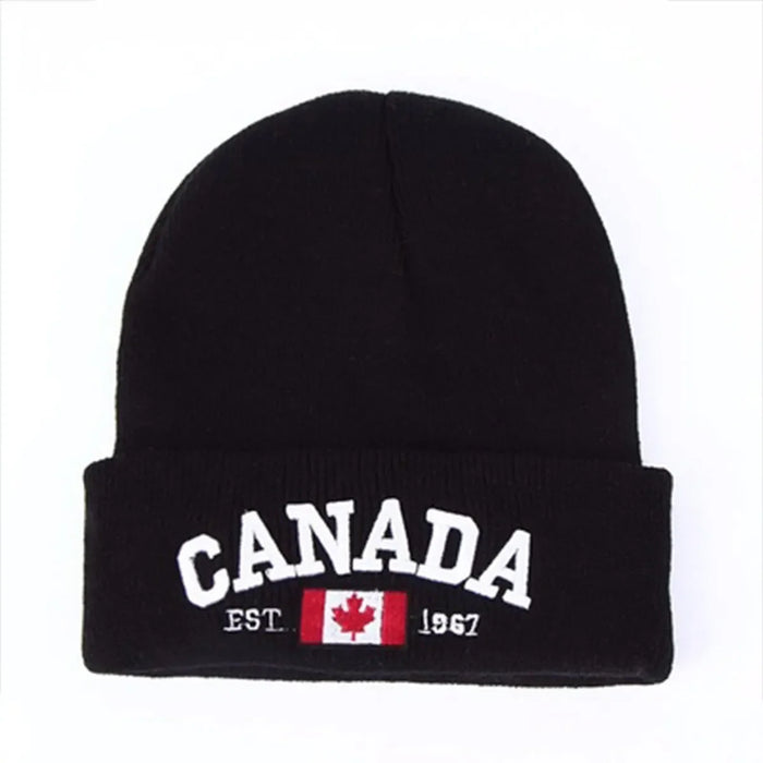 Embroidered Unisex Winter Beanie Hat Canada Letter Design