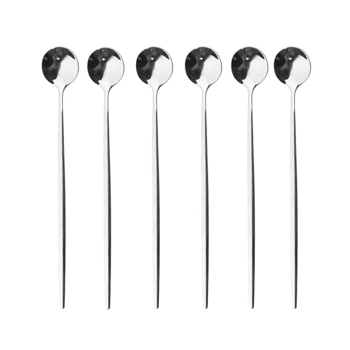 6 Piece Stainless Steel Dessert Spoon Set For Coffee Tea And More