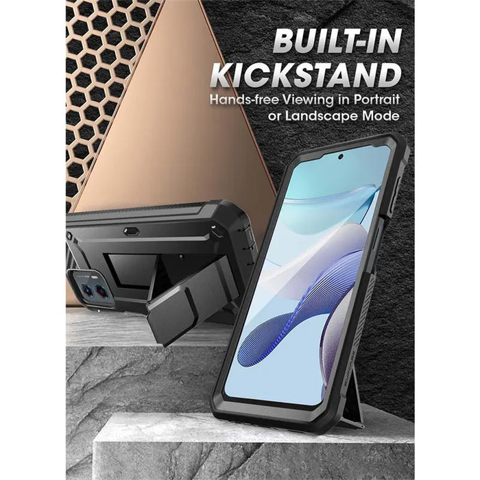 For Moto G 5G 2023 Fit 4G Version Ub Pro Full-Body Rugged Belt Clip Kickstand Case With Built-In Screen Protector