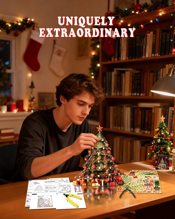 Christmas Tree Metal Magnet Puzzle Diy Gift For Home Decor