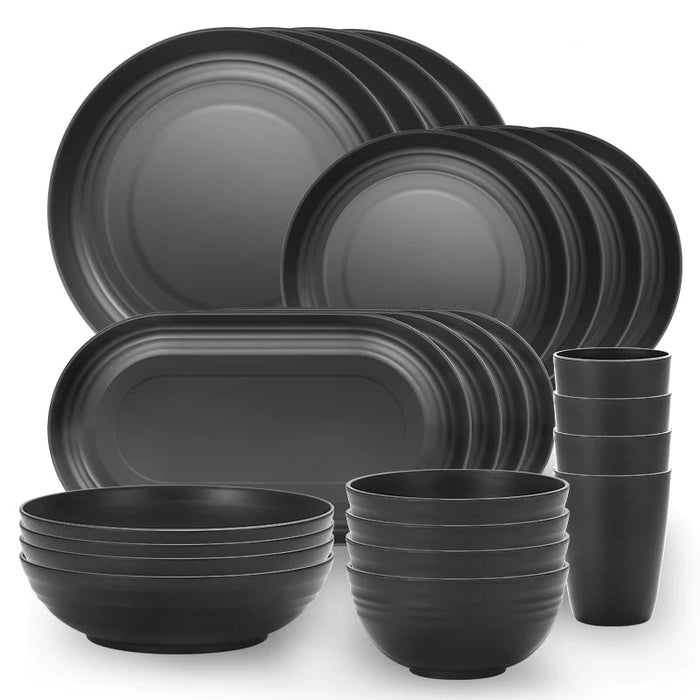 24 Piece Plastic Cutlery Set For Outdoor Camping