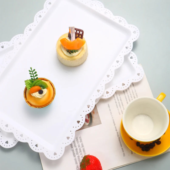 Reusable Pp Square / Rectangular Dessert Plates For Events