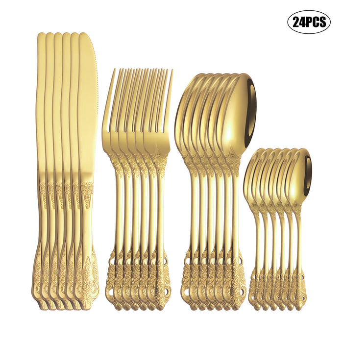 4 / 16 / 24 Piece Premium Stainless Steel Cutlery Set For Home Dining And Hospitality