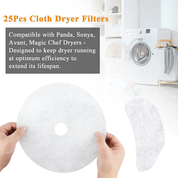 25 Pieces Cloth Dryer Exhaust Filter Universal Dryer Lint Filter Cloth Compatible With Panda Magic Chef Avant Sonya Dryer