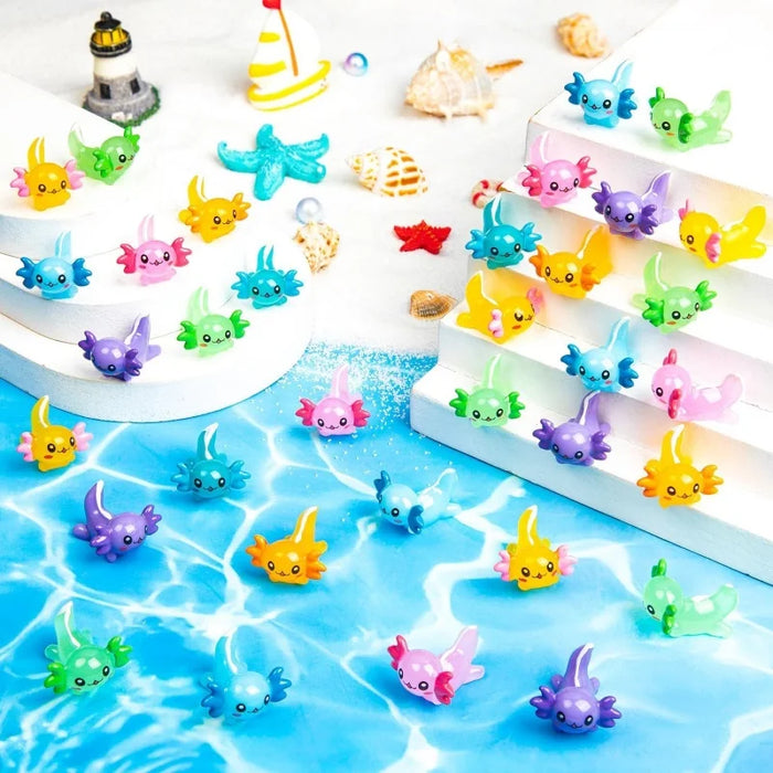 35 Mini Resin Axolotl Figurines For Diy Craft And Decor