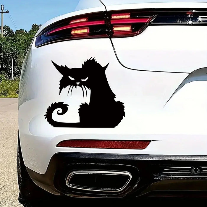 1 Self Adhesive Pvc Window Sticker For Home Decor Cold Black Cat Pattern