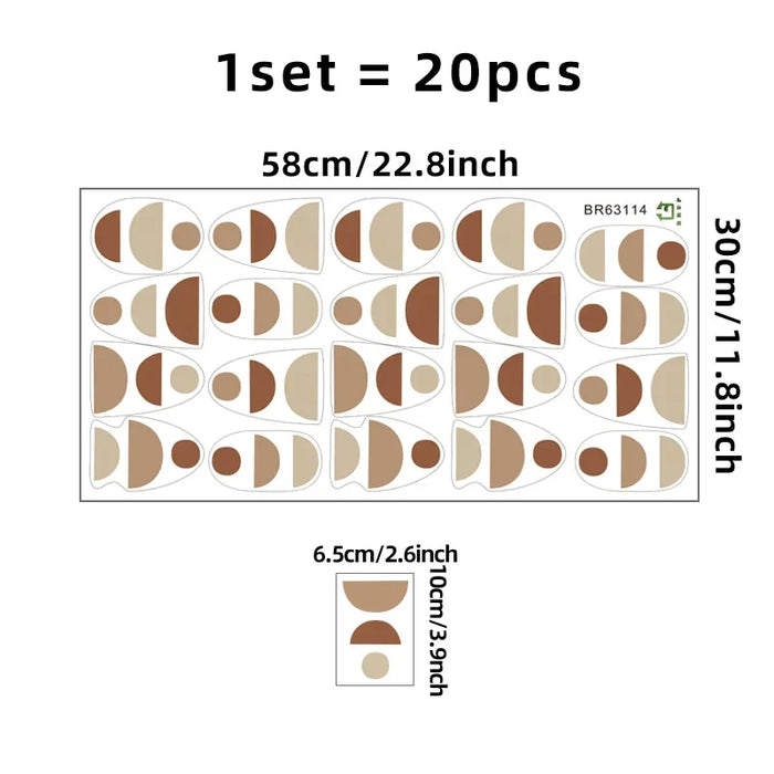 Boho Geometric Wall Decals 20Pcs Minimalist Nursery Stickers