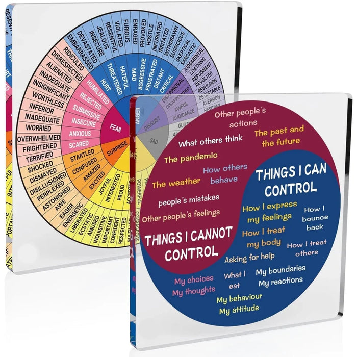 2 Piece Acrylic Emotions Wheel For Mental Health