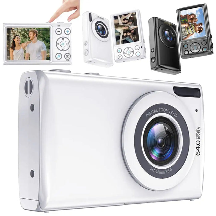 4K Digital Camera 64Mp 18X Digital Zoom Vlogging Video Camera Outdoor Anti-Shake Flash Recorder Autofocus Point Shoot Camera