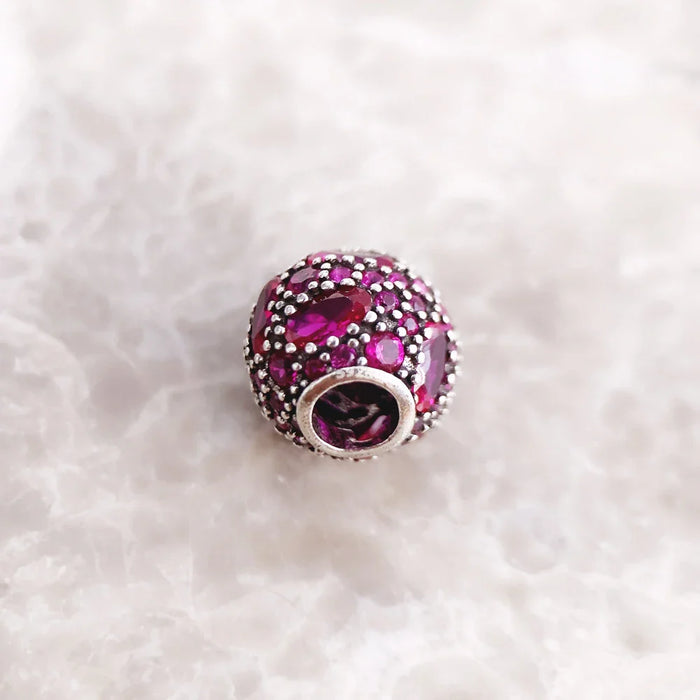 925 Sterling Silver Red Fire Beads European Diy Jewelry Accessory For Women