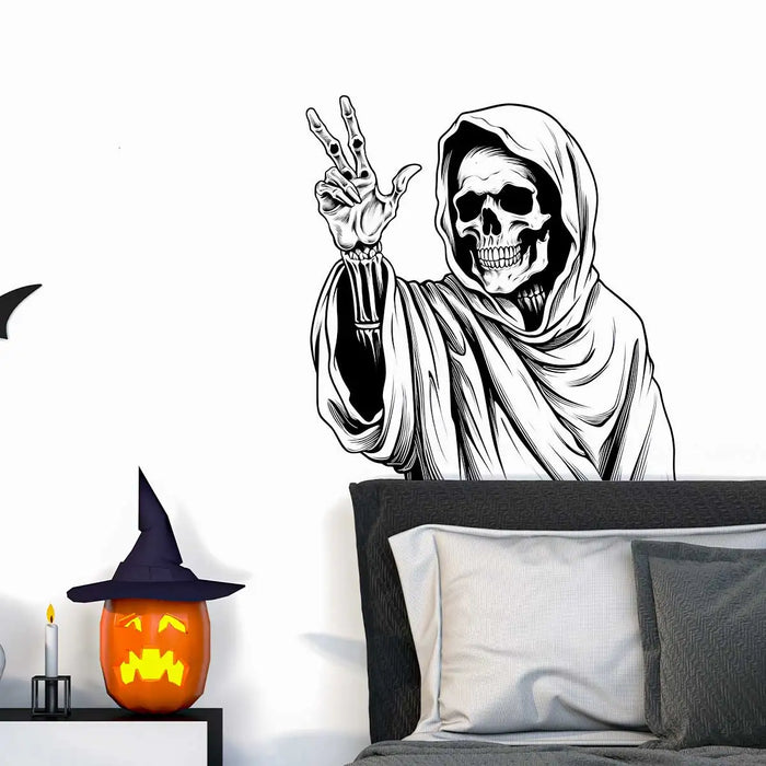 Black Skull Wall Decals For Halloween Decor