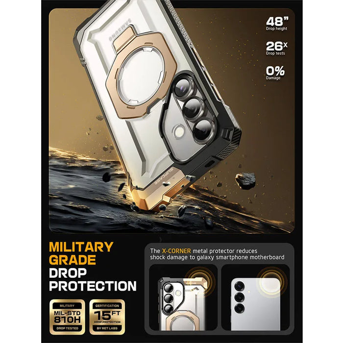 For Samsung Galaxy S25 6.2 Inch Ub Grip Heavy Duty Shockproof Magnetic Phone Case Compatible With Magsafe & Stand