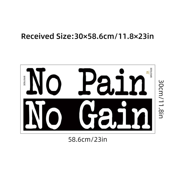 1 No Pain No Gain Wall Sticker For Gym Or Study Room Decor