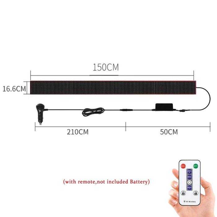 12V 24V Led Pixel Panel Light For Truck Car Windshield Remote Control