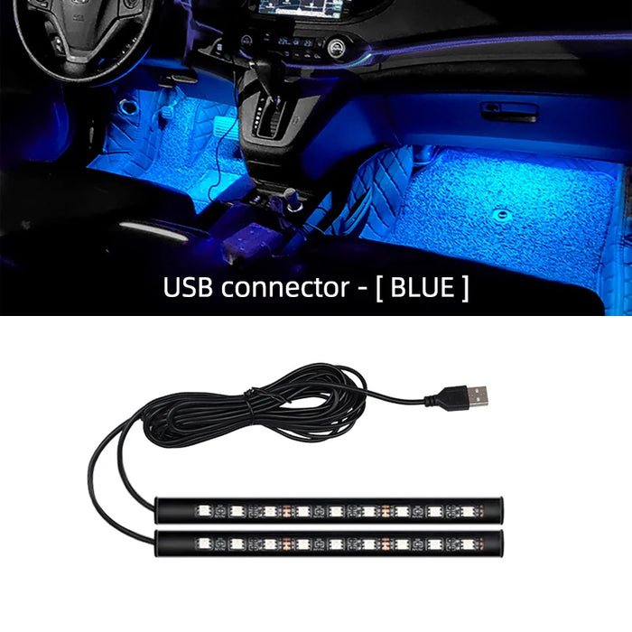 Usb Neon 18 Led Car Interior Foot Light Universal Auto Atmosphere Lamp
