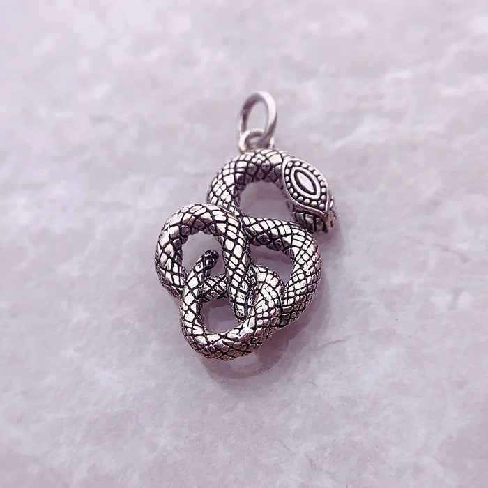 925 Sterling Silver Snake Pendant Fine Jewelry For Women