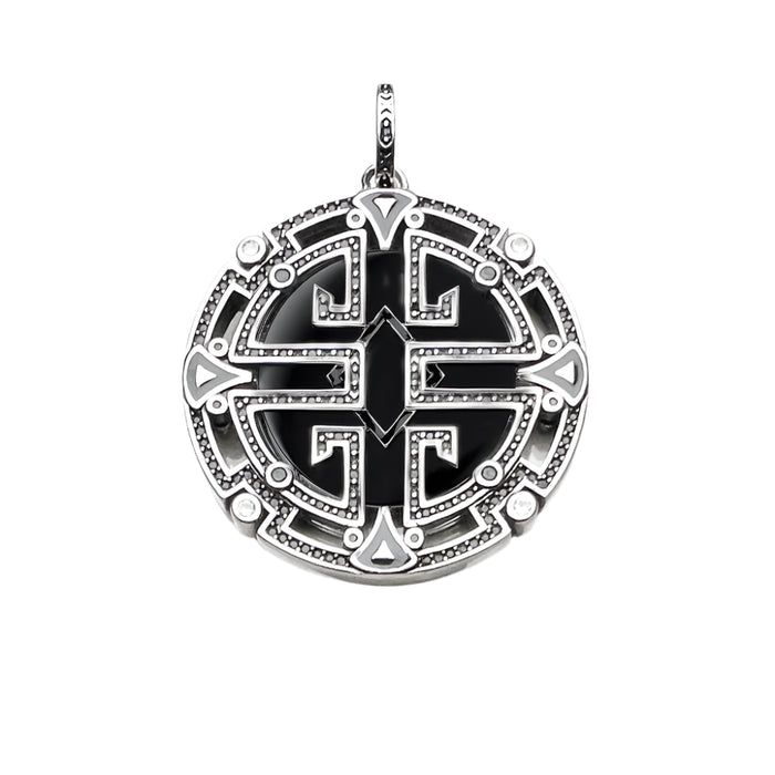 925 Sterling Silver Geometric Asian Pendant 2022 Summer Collection Ethnic Fine Jewelry For Women