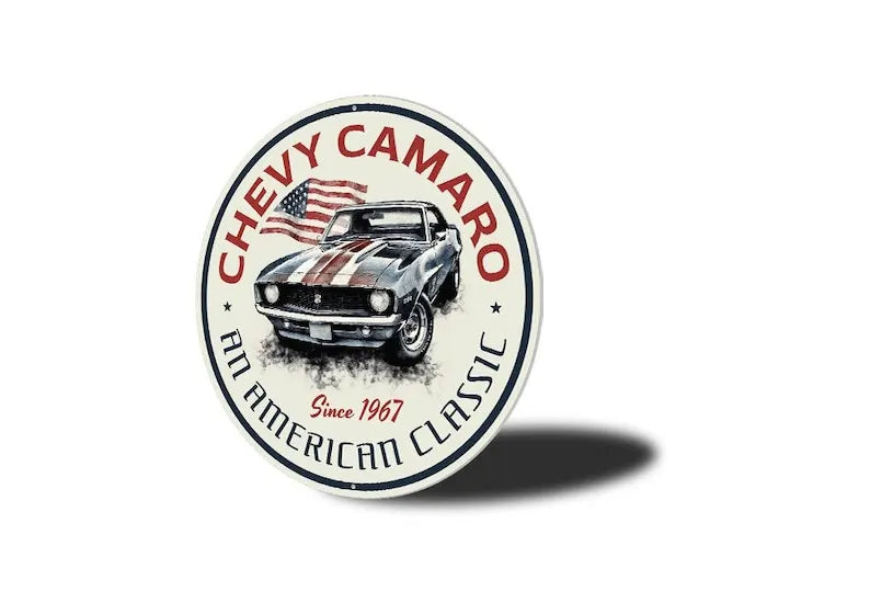 American Classic Camaro Metal Sign Vintage Garage