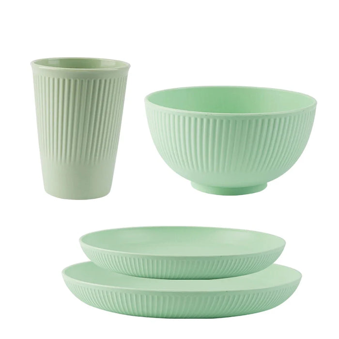 4 Piece Eco Friendly Tableware Set For Camping