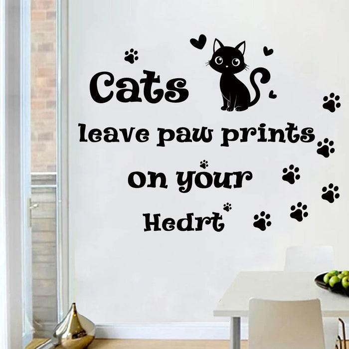 Adorable Black Cat Wall Decals For Kids Room Decor
