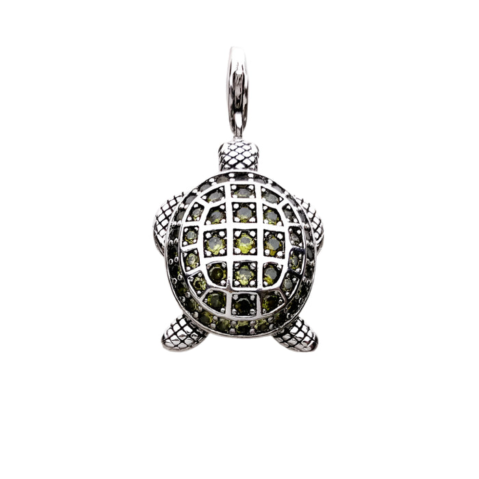 925 Sterling Silver Green Turtle Pendant Fashion Jewelry Gift For Women & Men