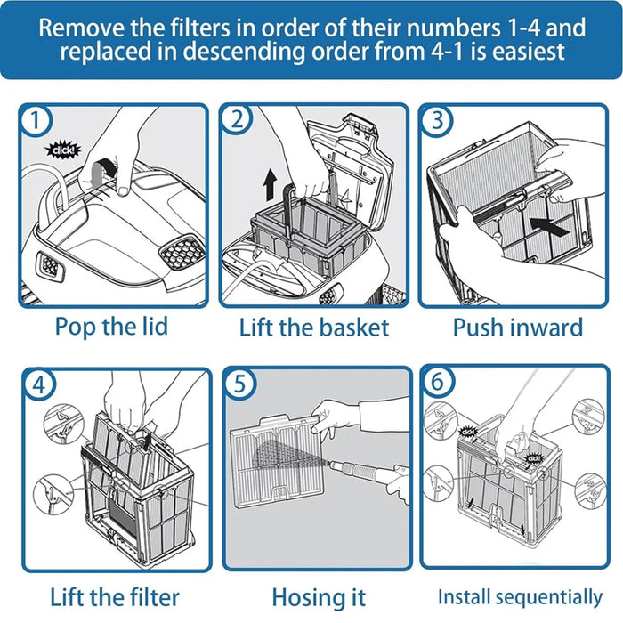 9991467-R4 Ultra-Fine Filter Panels Compatible With Dolphin S200 Robotic Pool Cleaners Pleated Cartridge Filter