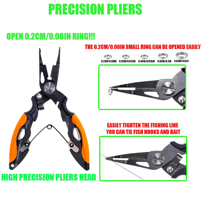 Versatile Stainless Steel Fishing Pliers