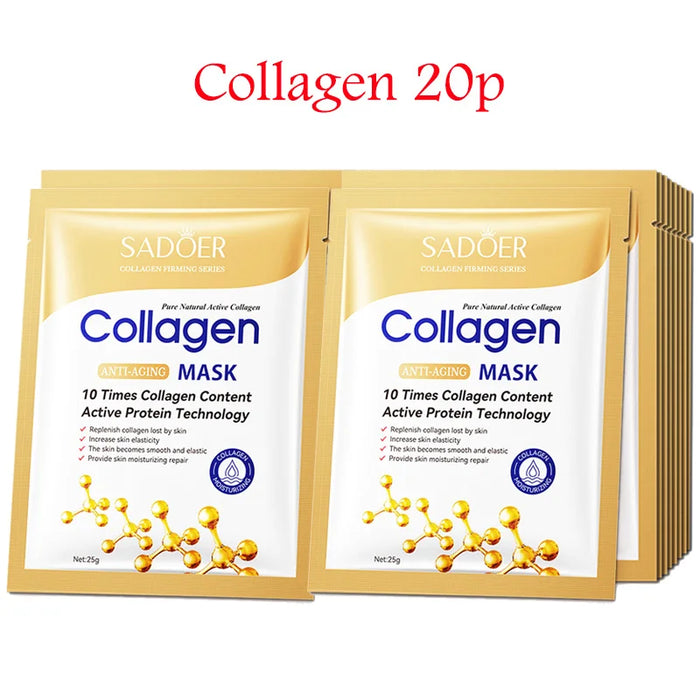 20 Hyaluronic Acid Collagen Face Masks Moisturizing Firming Hydrating