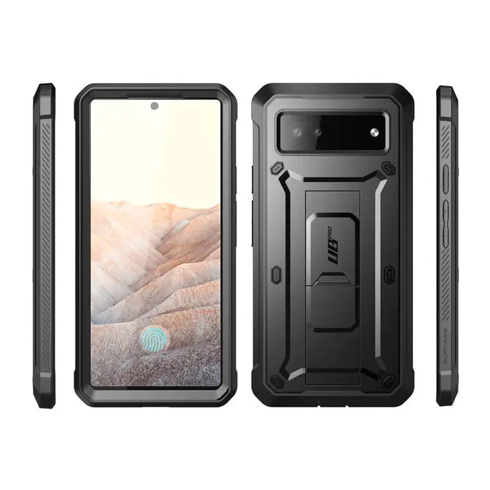 For Google Pixel 7A 2023 Ub Pro Full-Body Rugged Belt-Clip & Kickstand Case With Built-In Screen Protector