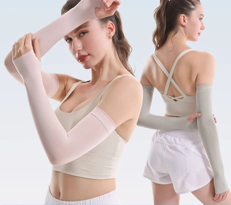 Anti Uv Cycling Arm Sleeves Ice Fabric Sun Protection For Running & Outdoor Sports