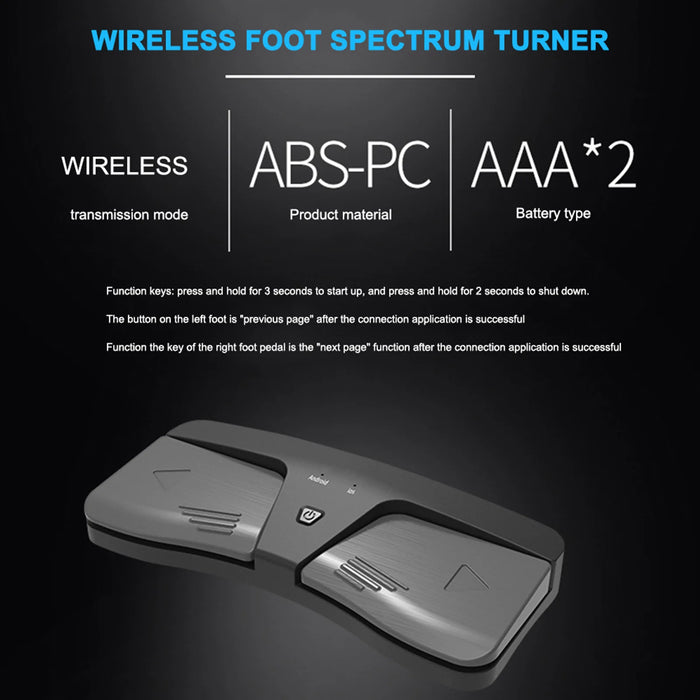 Wireless Page Turner Pedal Portable Music Page Turner Viewer Bluetooth Music Turner Pedal For Electronic Music Scores E-Books