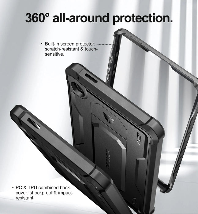 For Samsung Galaxy Tab A9 8.7 Inch Built In Screen Protector & Kickstand Heavy Shockproof Full Body Protective Case