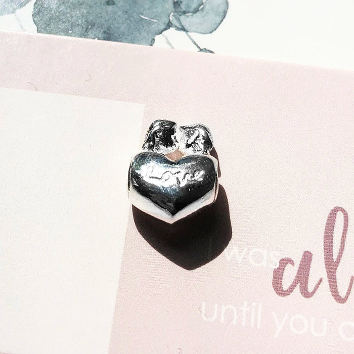 925 Sterling Silver Romantic Kissing Lovers Heart Charm Bead For Europe Bracelets Gift For Women