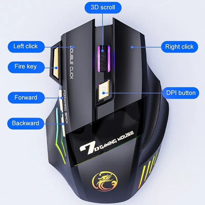 Rechargeable Wireless Gaming Mouse 3200dpi