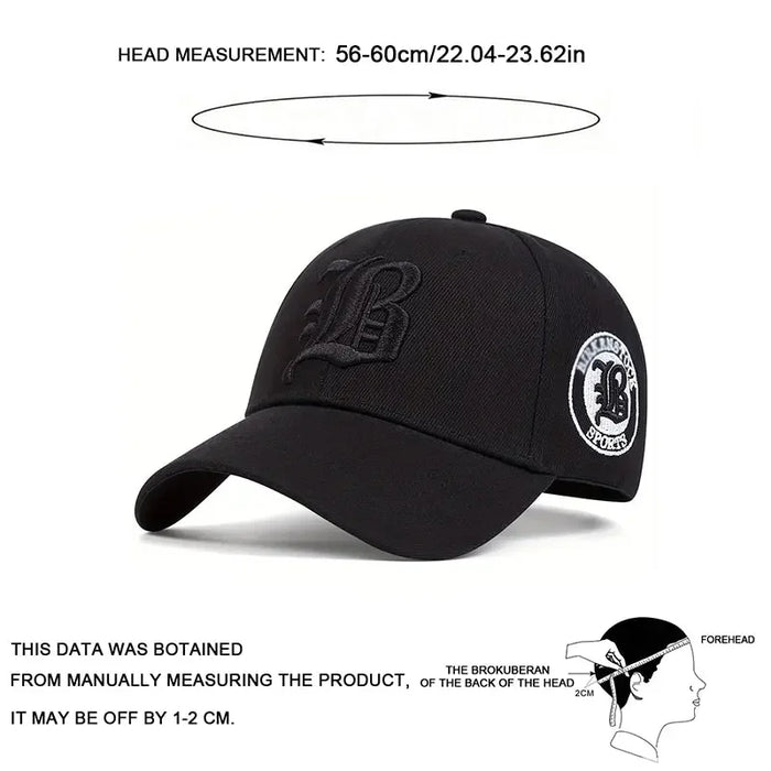 Flb Embroidered Gothic Baseball Cap Unisex Outdoor Sun Hat