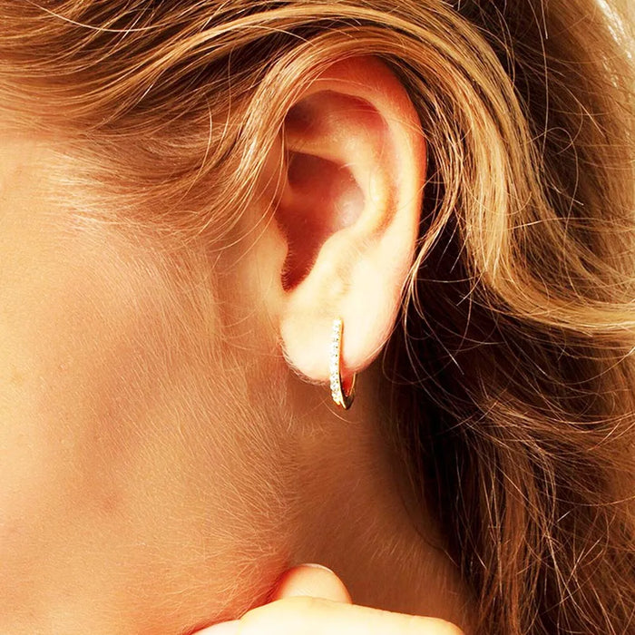 925 Sterling Silver En Vogue Creole Hoop Earrings Classic Rose Design